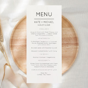 Minimalistic Modern Elegant Menu Card