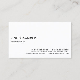 Minimalistic Modern Elegant Professional White Business Card