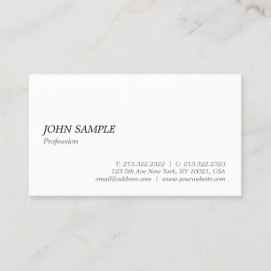 Minimalistic Modern Elegant Professional White Business Card