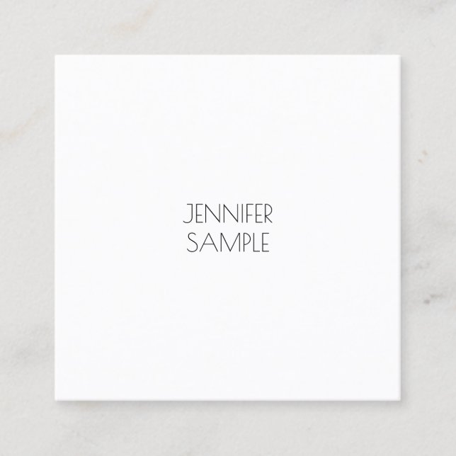 Minimalistic Modern Elegant Template Luxe Simple Square Business Card (Front)