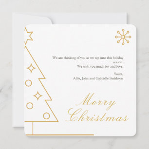 Minimalistic, Modern Golden Square Christmas Card