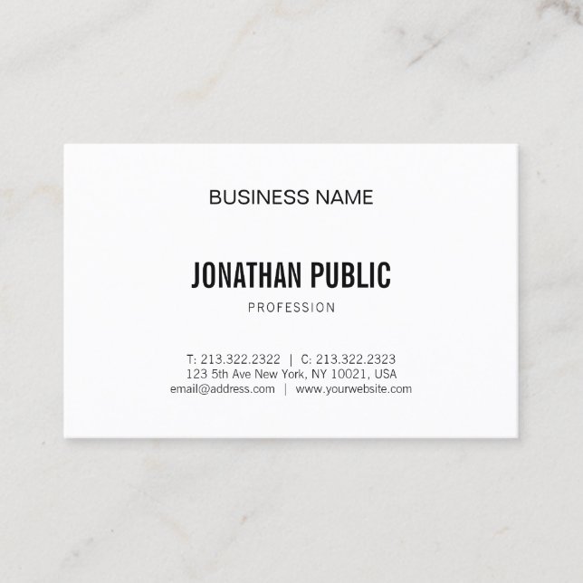 Minimalistic Modern Graphic Elegant Trendy Plain Business Card (Front)