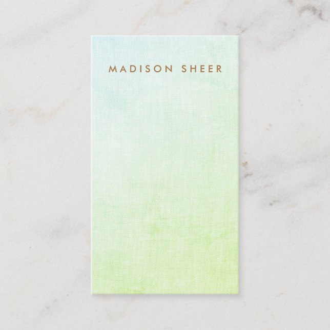 Minimalistic Modern, Lime Green Ombre  Business Card (Front)