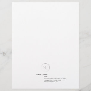 Minimalistic Modern Monogram Business Letterhead Design