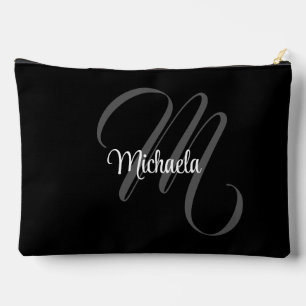 Minimalistic modern monogram initial name accessory pouch