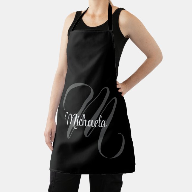 Minimalistic modern monogram initial name apron (Insitu)