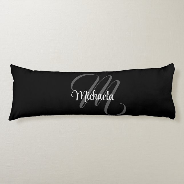 Minimalistic modern monogram initial name body cushion (Front)