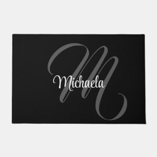 Minimalistic modern monogram initial name doormat
