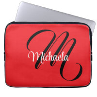 Minimalistic modern monogram initial name red