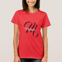 Minimalistic modern monogram initial name red