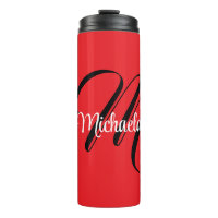 Minimalistic modern monogram initial name red