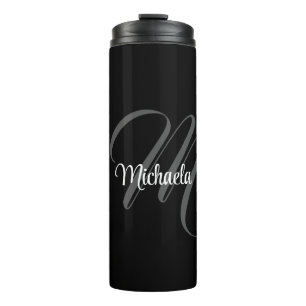 Minimalistic modern monogram initial name thermal  thermal tumbler