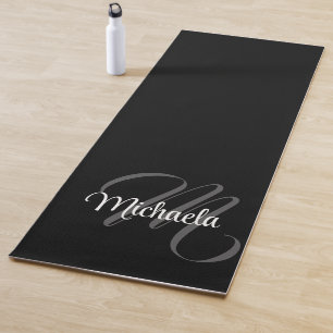Minimalistic modern monogram initial name yoga mat