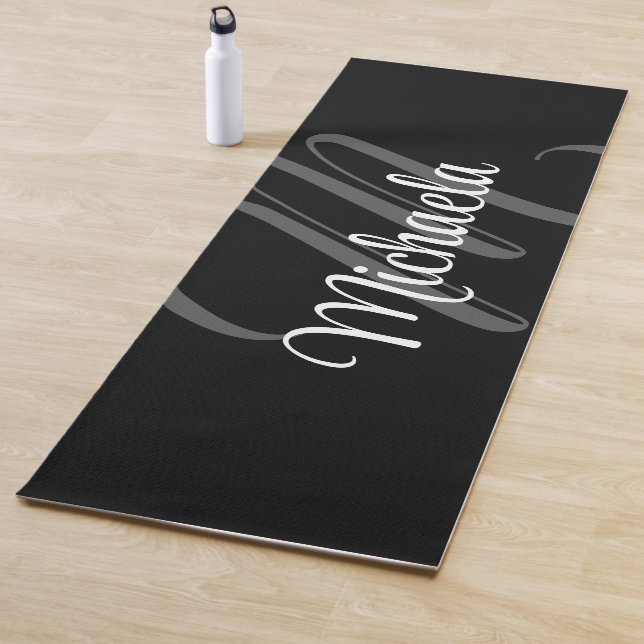 Minimalistic modern monogram initial name yoga mat (In Situ)