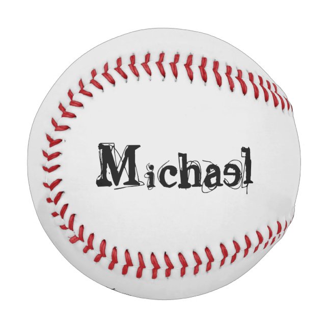 Minimalistic modern monogram name black grey baseball (Front Left)
