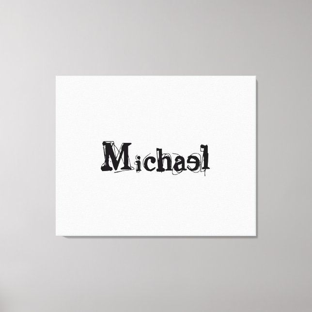 Minimalistic modern monogram name black grey canvas print (Front)