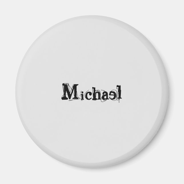 Minimalistic modern monogram name black grey magnet (Front)