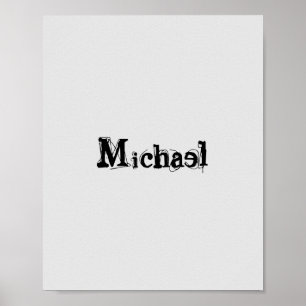 Minimalistic modern monogram name black grey poster