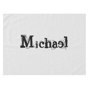 Minimalistic modern monogram name black grey tablecloth