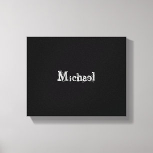 Minimalistic modern monogram name black white canvas print