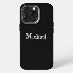 Minimalistic modern monogram name black white iPhone 13 pro case