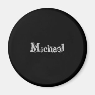 Minimalistic modern monogram name black white magnet