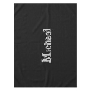 Minimalistic modern monogram name black white tabl tablecloth