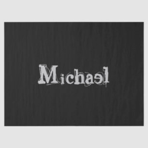 Minimalistic modern monogram name black white tissue paper