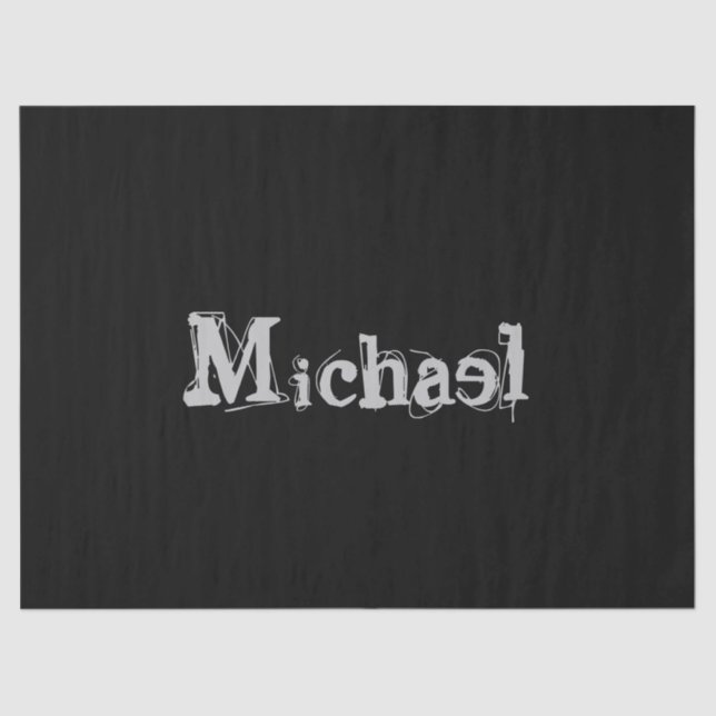 Minimalistic modern monogram name black white tissue paper (Front)