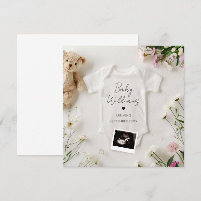 Minimalistic Modern Pregnancy Announcement (Front/Back)