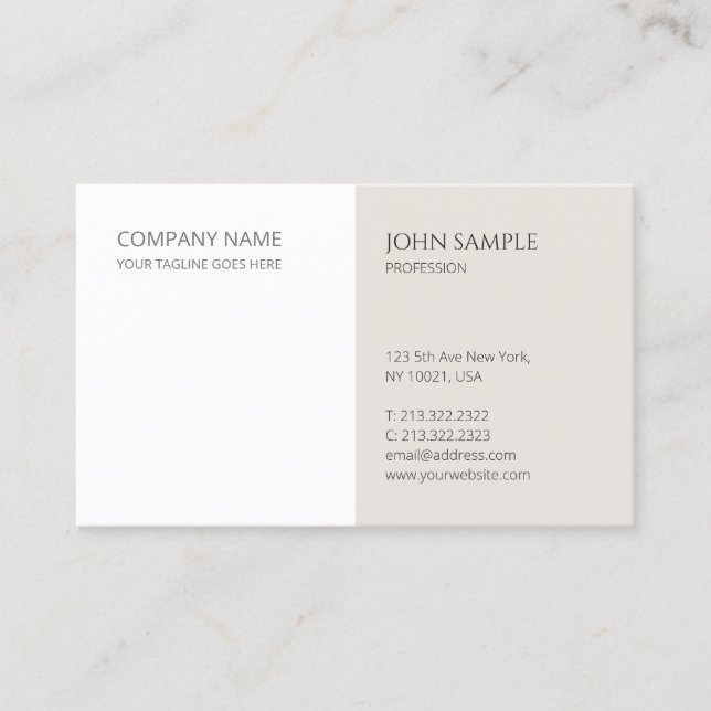 Minimalistic Modern Professional Elegant Template Business Card (Front)