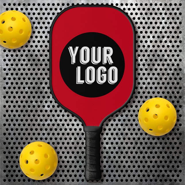  Minimalistic Modern Red Add Your QR Code and Logo Pickleball Paddle (Creator Uploaded)