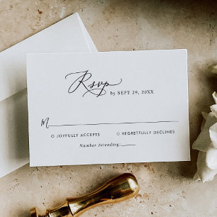 Minimalistic Modern Script Wedding RSVP Card