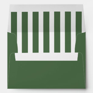 Minimalistic Modern Striped Olive Green Wedding Envelope