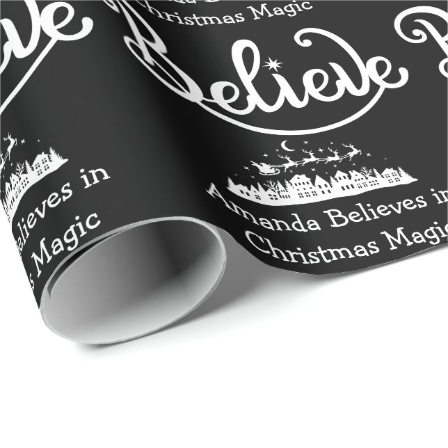 Minimalistic Modern Stylish Personalised Christmas Wrapping Paper (Roll Corner)