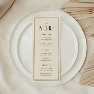 Minimalistic Modern Typography Beige Cream Wedding Menu