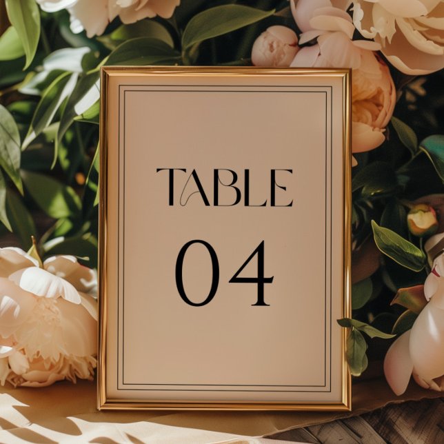Minimalistic Modern Typography Beige Ivory Wedding Table Number (Creator Uploaded)