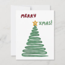 Minimalistic Modern Watercolor Xmas