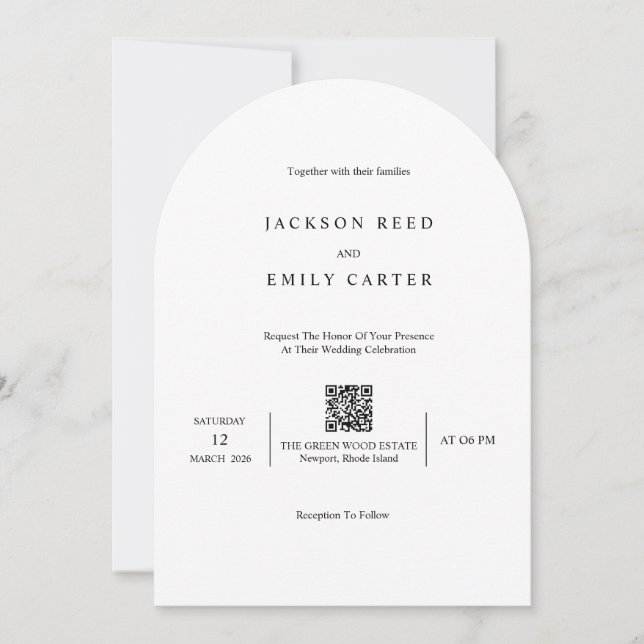 Minimalistic Modern Wedding Invitation Card (Front)