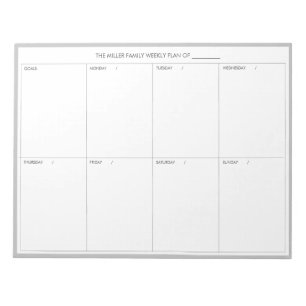 Minimalistic Modern Weekly Planner Notepad Grey