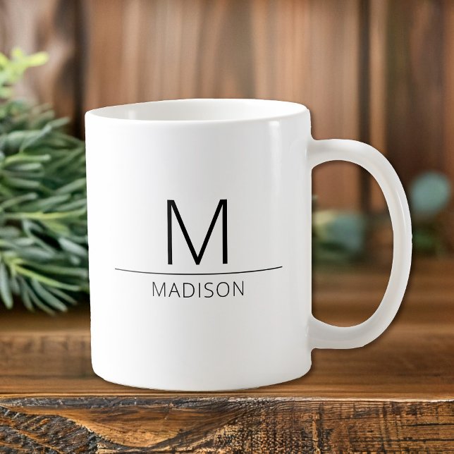 Minimalistic Monogram Coffee Mug (Introducing the Monogram Coffee Mug - a personalized daily companion that transforms your coffee tim)