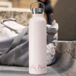 Minimalistic Monogram Initial & Name Pastel Pink  Water Bottle<br><div class="desc">Stay hydrated in style with our Minimalistic Monogram Personalised Pastel Pink Initial & Name Water Bottle. Featuring a chic pastel pink design with a customisable monogram and name, this elegant water bottle adds a personal touch to your daily hydration routine. Made from high-quality, BPA-free stainless steel, it keeps your beverages...</div>