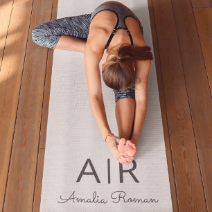 Minimalistic Monogram Initial & Name Pastel Pink Yoga Mat