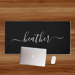 Minimalistic Monogram Name Calligraphy Desk Mat<br><div class="desc">This design was created though digital art. It may be personalised in the area provided by changing the photo and/or text. Or it can be customised by choosing the click to customise further option and delete or change the colour the background, add text, change the text colour or style, or...</div>