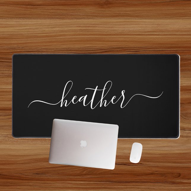 Minimalistic Monogram Name Calligraphy Desk Mat (Creator Uploaded)