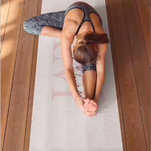 "Minimalistic Monogram Personalised Pastel Pink  Yoga Mat