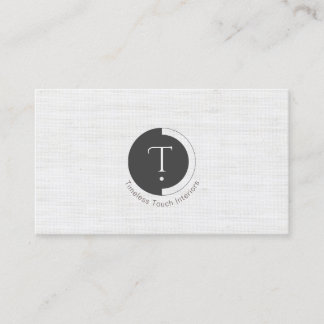 Minimalistic Monogram | White Pinstripe Business C Card