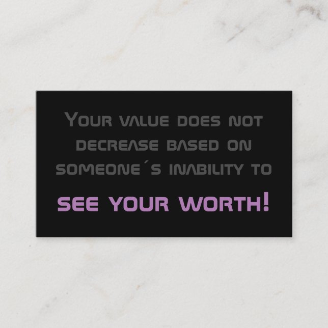 Minimalistic motivational quote for mental health  business card (Front)