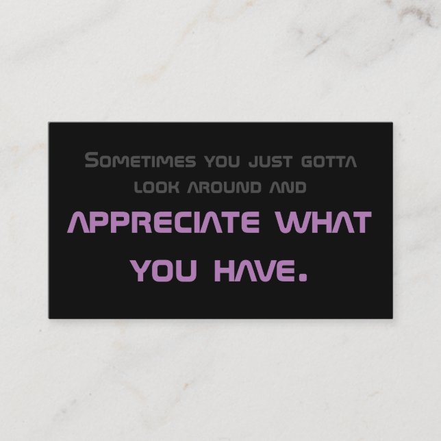 Minimalistic motivational quote for mental health business card (Front)