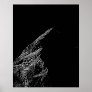 Minimalistic mountain in black and white poster